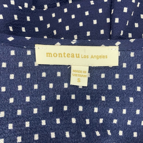 NWOT Monteau Womens Blue and White Ruffle Midi Dress - Size: Small - Picture 3 of 8